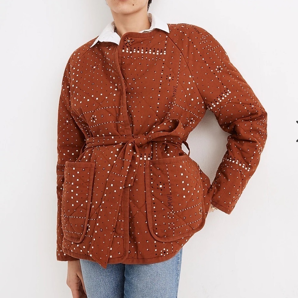Madewell Quilted Bandana Jacket in Brown Size Extra Small